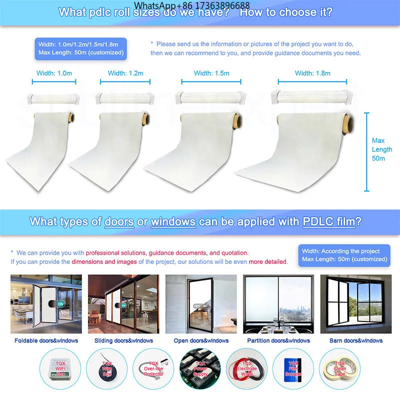 Self-Adhesive Electronic Switchable Smart Film Pdlc Smart Tint Pdlc Smart Film Window Glass Film for Partition Glass Door