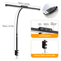 USB-Powered Clip Light LED Desk Lamp with Flexible Gooseneck Design Temperature Adjustment Dimmable Brightness Touch Control