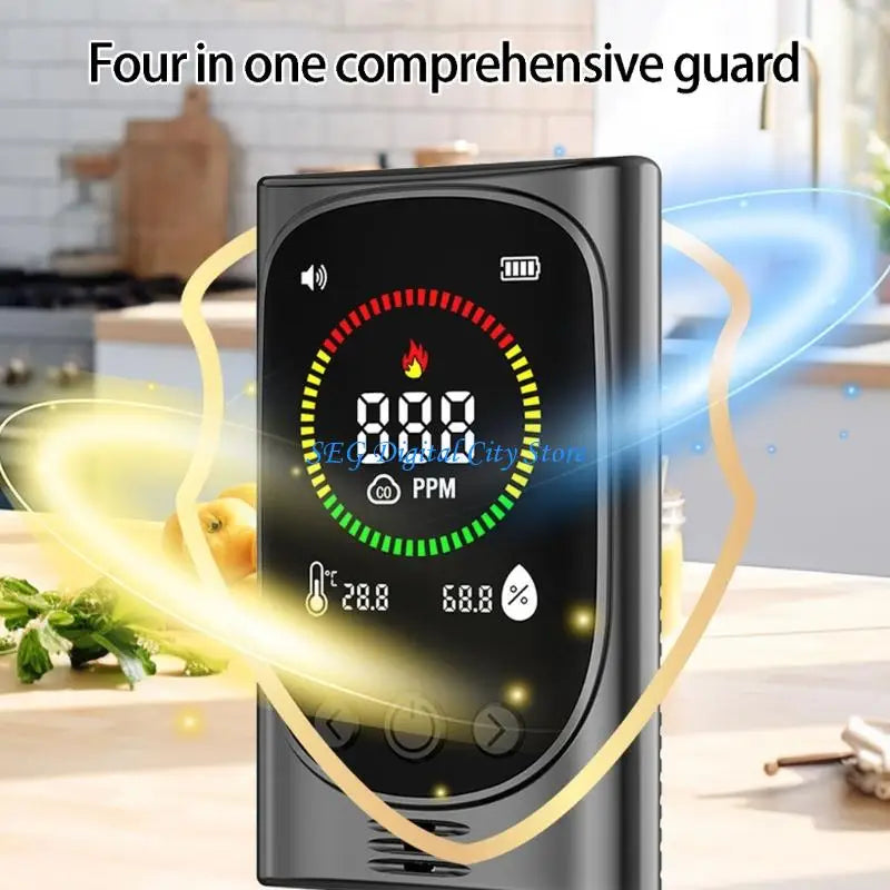 U75B High Accuracy Carbon Monoxide Alarm with Temperature & Humidity Detections ABS