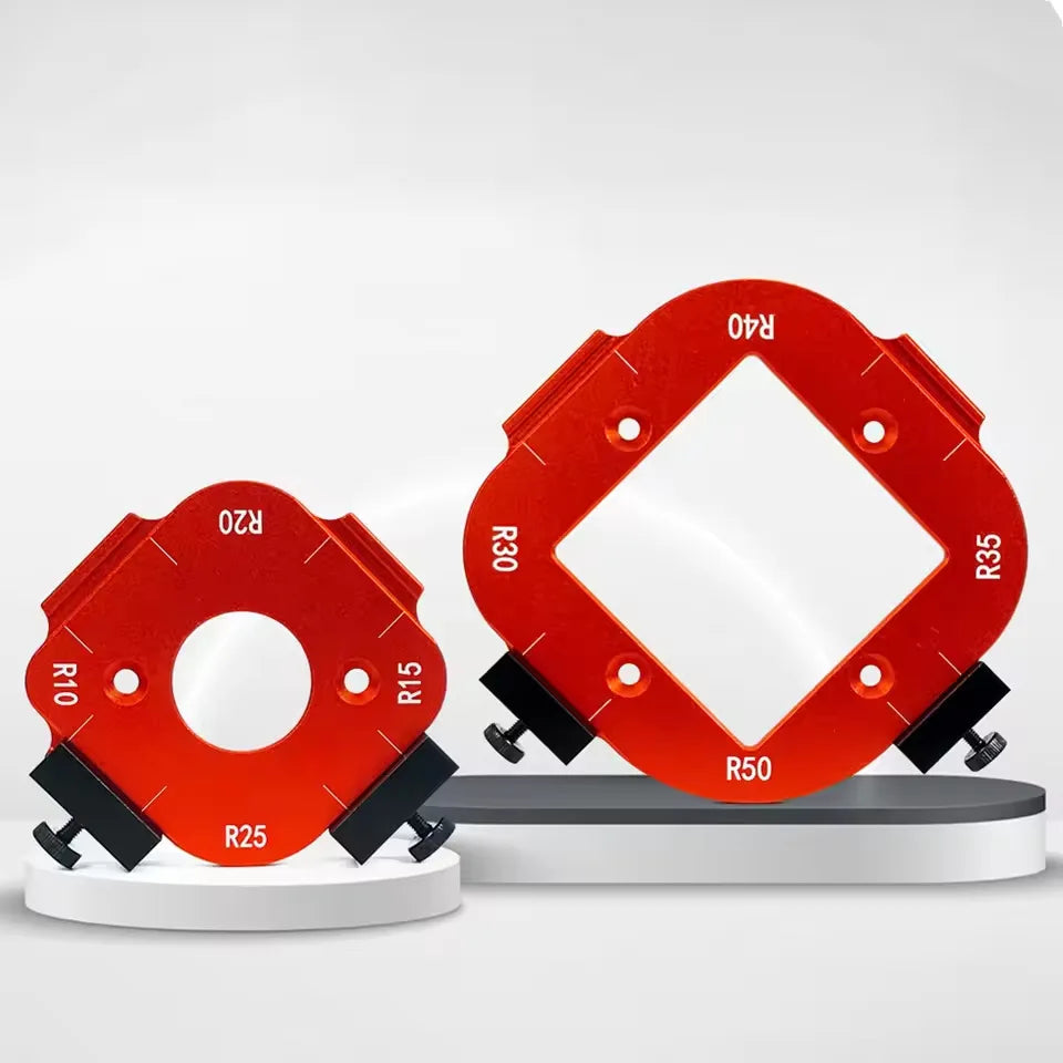 2Pcs Aluminum Alloy Radius Jig Templates - Woodworking Router Corner Radius Set - Quick-Switch Arc Cutting Guide