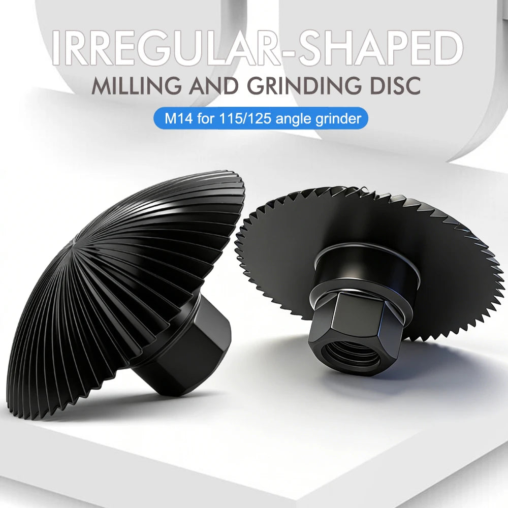 Woodworking Polishing Trimming Carving Metal Head Angle Grinder Metal Irregular Milling Cutter Grinding Disc M14