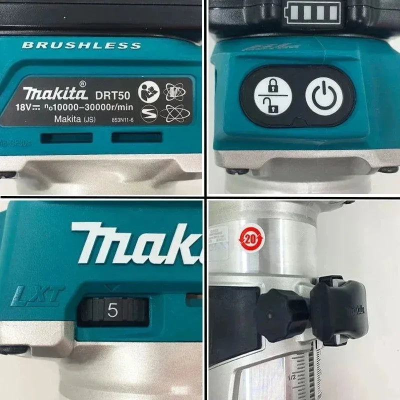 Makita DRT50 Cordless Trimmer Rechargeable Trimming Machine Brushless Slotting Tool Milling Woodwork Engraving Machine