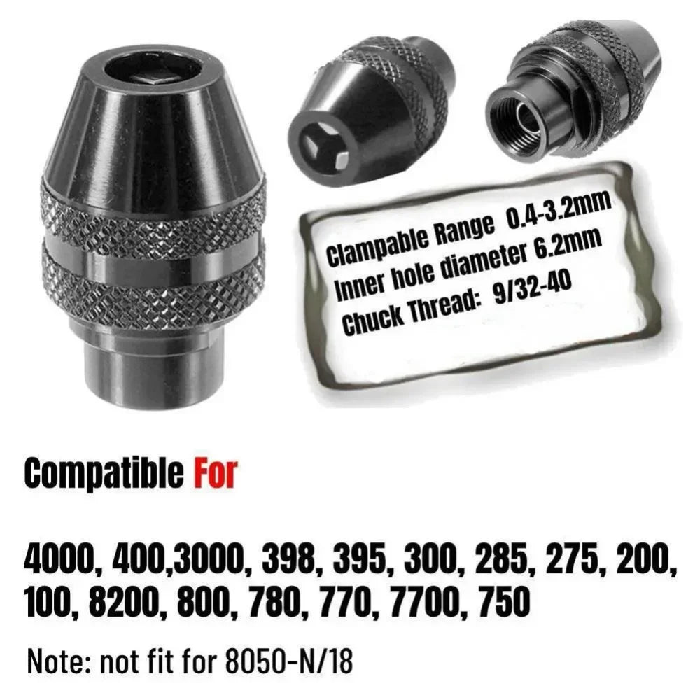 1pc Multi Keyless Chuck 0.4-3.2mm Drill Chuck for Original Dremel 3000 4000 7700 8200 Rotary Tools Electric Grinding Chuck