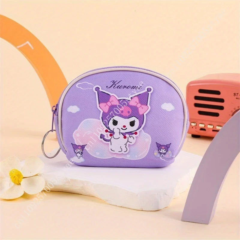 Sanrio Coin Purse Featuring Hello Kitty and Kuromi A Cute Storage Wallet with A Keychain New Stylish Outdoor Portable Clutch Bag