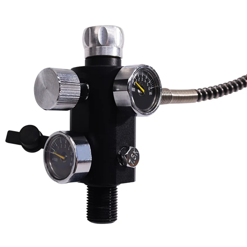 A02F-Valve Scuba Adapter With Gauge Tank Filling Station Refill For Air Tank Bottle Cylinder Diving Kit