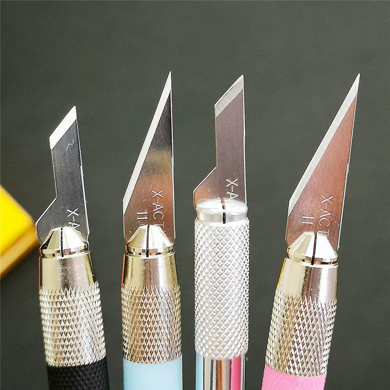 100pcs Engraving Non-Slip Metal Knife Blades Cutter Craft Knives for Mobile Phone PCB Repair Hand Tools Accessories