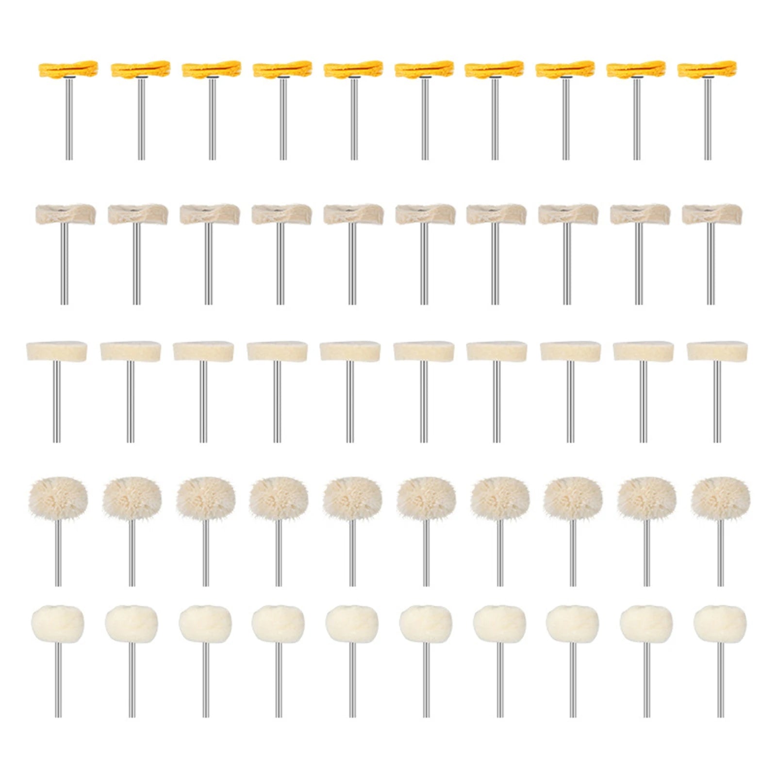 7pcs 6.35 Shank Lint Polishing Wheel Polishing Tool Kit Buffing Wheel Polishing Pad Tools for Stainless Steel Aluminum Copper