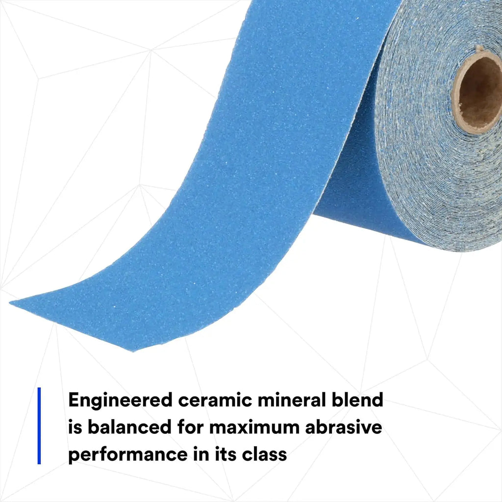 Blue Abrasive Sandpaper Roll, 2.75x20yd, 80+ Grade for Automotive Coating Removal & Body Repair