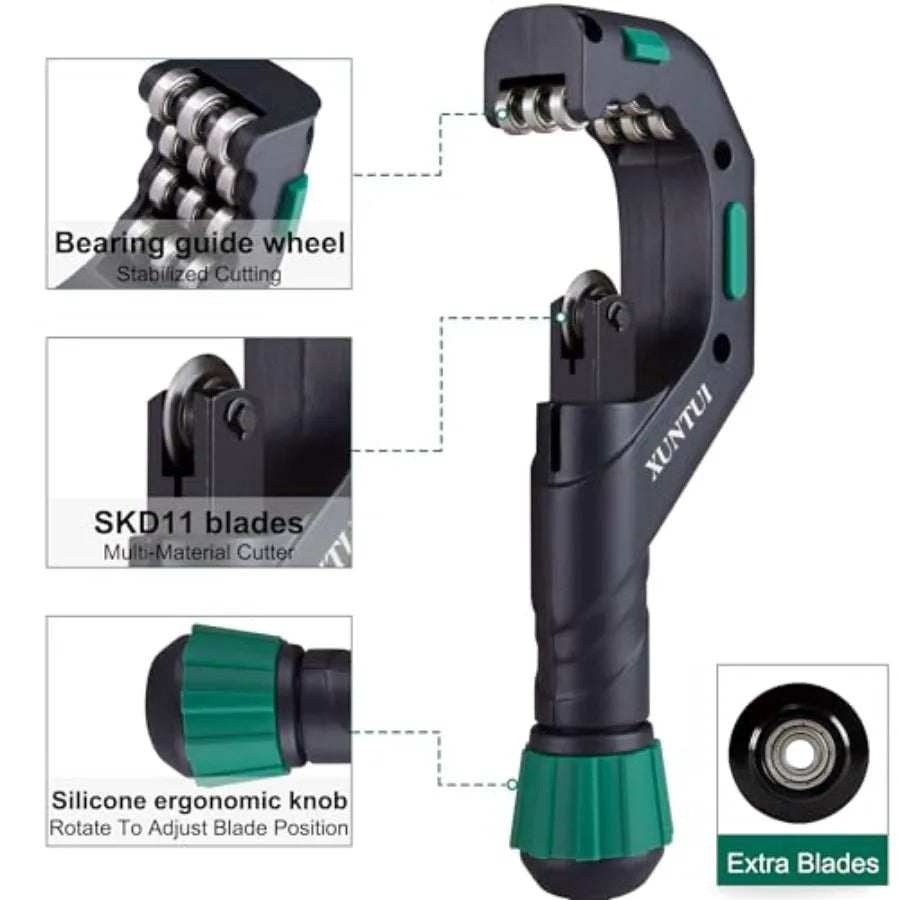 70mm Large Pipe Cutter Kit - Fits 1/4" to 2" Nominal 2.7" Actual OD - Professional Tubing Cutter w/ SKD11 Blades for HVAC Plumb